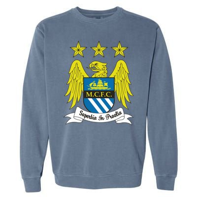 Cool Man City Slogan Eagle With Stars Garment-Dyed Sweatshirt