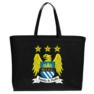 Cool Man City Slogan Eagle With Stars Cotton Canvas Jumbo Tote