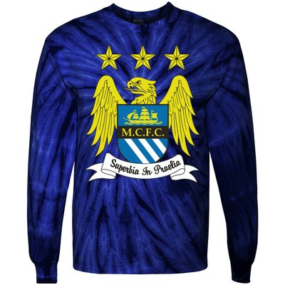 Cool Man City Slogan Eagle With Stars Tie-Dye Long Sleeve Shirt