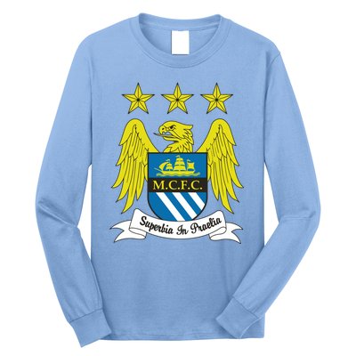 Cool Man City Slogan Eagle With Stars Long Sleeve Shirt