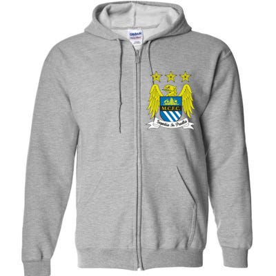 Cool Man City Slogan Eagle With Stars Full Zip Hoodie