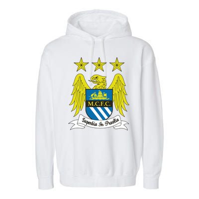 Cool Man City Slogan Eagle With Stars Garment-Dyed Fleece Hoodie