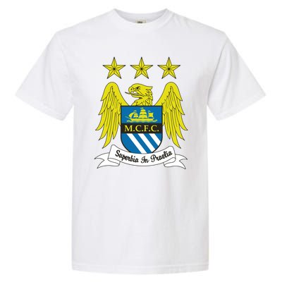 Cool Man City Slogan Eagle With Stars Garment-Dyed Heavyweight T-Shirt