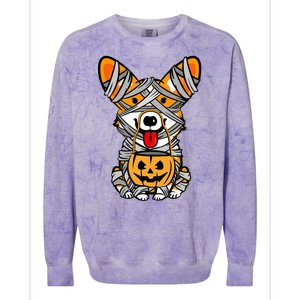 Corgi Mummy Cute Halloween Dog Lover Colorblast Crewneck Sweatshirt