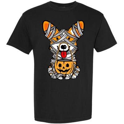 Corgi Mummy Cute Halloween Dog Lover Garment-Dyed Heavyweight T-Shirt