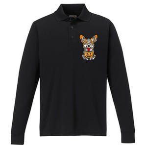 Corgi Mummy Cute Halloween Dog Lover Performance Long Sleeve Polo