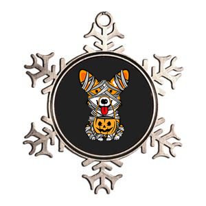 Corgi Mummy Cute Halloween Dog Lover Metallic Star Ornament