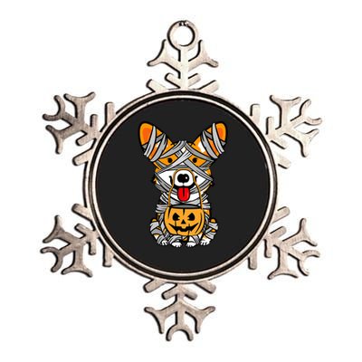 Corgi Mummy Cute Halloween Dog Lover Metallic Star Ornament