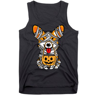 Corgi Mummy Cute Halloween Dog Lover Tank Top