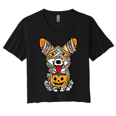 Corgi Mummy Cute Halloween Dog Lover Crop Top