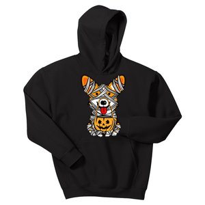 Corgi Mummy Cute Halloween Dog Lover Kids Hoodie