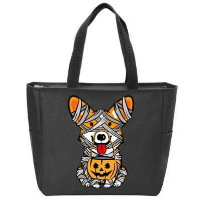 Corgi Mummy Cute Halloween Dog Lover Zip Tote Bag