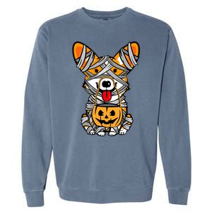 Corgi Mummy Cute Halloween Dog Lover Garment-Dyed Sweatshirt