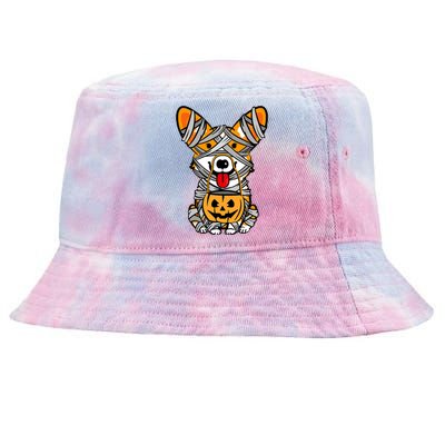 Corgi Mummy Cute Halloween Dog Lover Tie-Dyed Bucket Hat