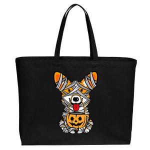 Corgi Mummy Cute Halloween Dog Lover Cotton Canvas Jumbo Tote