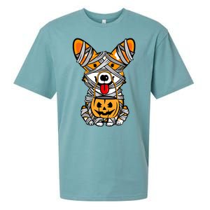 Corgi Mummy Cute Halloween Dog Lover Sueded Cloud Jersey T-Shirt