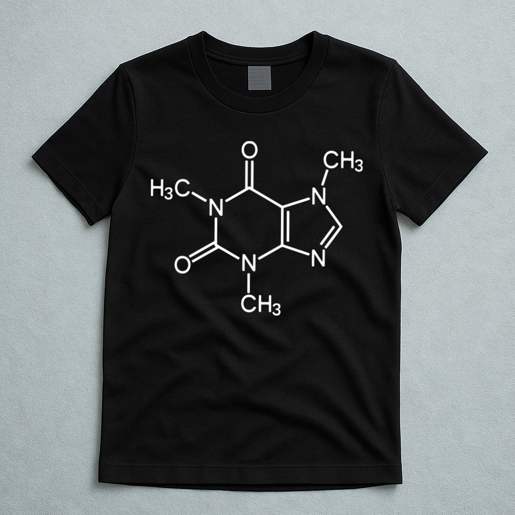 Caffeine Molecule Chemical I Love Coffee Chemistry Gift T-Shirt
