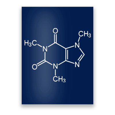 Caffeine Molecule Chemical I Love Coffee Chemistry Gift Poster