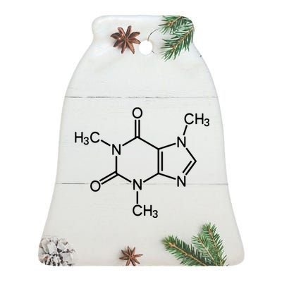 Caffeine Molecule Chemical I Love Coffee Chemistry Gift Ceramic Bell Ornament