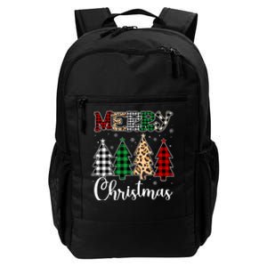 Cute Merry Christmas Leopard Buffalo Red Plaid Daily Commute Backpack