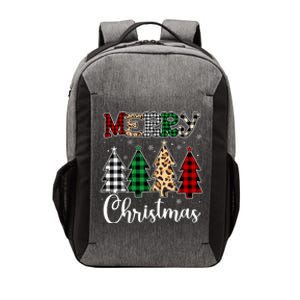 Cute Merry Christmas Leopard Buffalo Red Plaid Vector Backpack