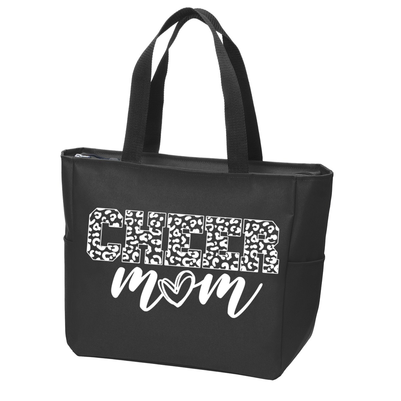 Cheer Mom Cheetah Print Cute Zip Tote Bag