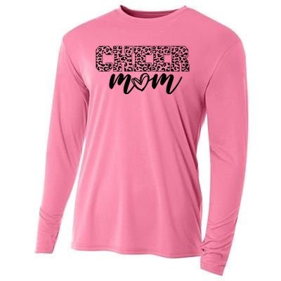 Cheer Mom Cheetah Print Cute Cooling Performance Long Sleeve Crew