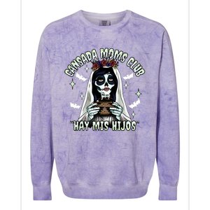 Cansada Moms Club Ay Mis Hijos Halloween Mexican Spooky Colorblast Crewneck Sweatshirt