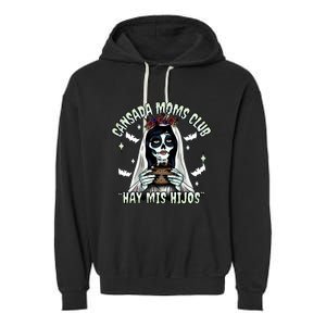 Cansada Moms Club Ay Mis Hijos Halloween Mexican Spooky Garment-Dyed Fleece Hoodie