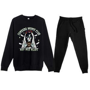 Cansada Moms Club Ay Mis Hijos Halloween Mexican Spooky Premium Crewneck Sweatsuit Set