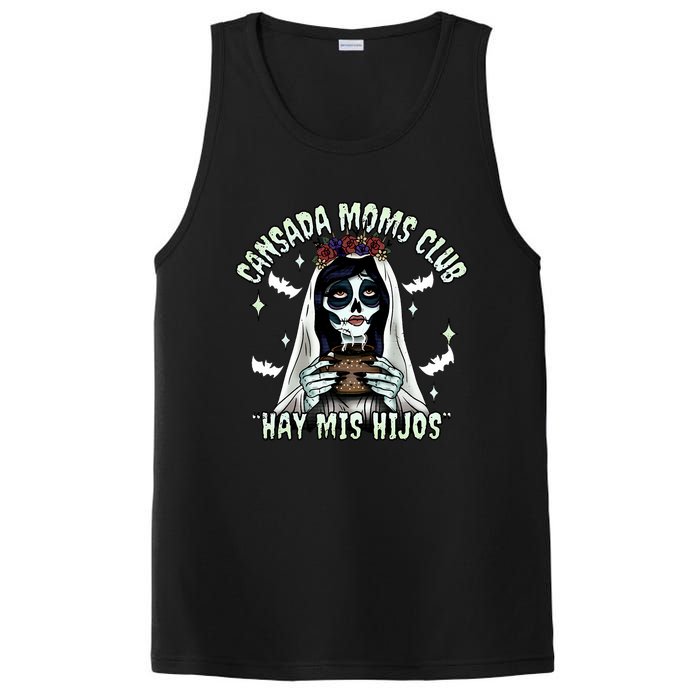 Cansada Moms Club Ay Mis Hijos Halloween Mexican Spooky PosiCharge Competitor Tank