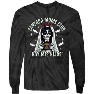 Cansada Moms Club Ay Mis Hijos Halloween Mexican Spooky Tie-Dye Long Sleeve Shirt