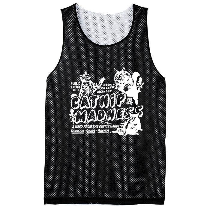 Catnip Madness Cute Kitten Funny Cat Pet Humor Mesh Reversible Basketball Jersey Tank