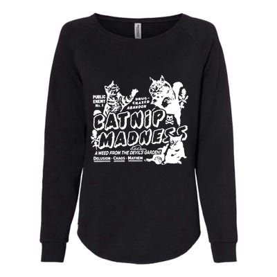 Catnip Madness Cute Kitten Funny Cat Pet Humor Womens California Wash Sweatshirt