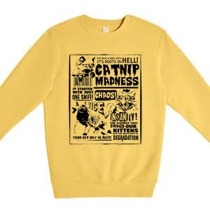 Catnip Madness Cute Kitten Cat Lover Gift For Cat Owners Premium Crewneck Sweatshirt