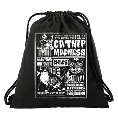 Catnip Madness Cute Kitten Cat Lover Gift For Cat Owners Drawstring Bag