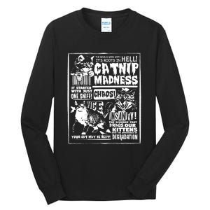 Catnip Madness Cute Kitten Cat Lover Gift For Cat Owners Tall Long Sleeve T-Shirt