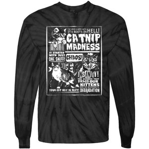 Catnip Madness Cute Kitten Cat Lover Gift For Cat Owners Tie-Dye Long Sleeve Shirt