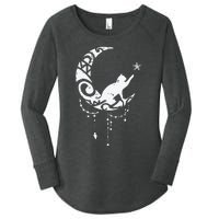 Crescent Moon Cat Star Mystical Celestial Women Girl Women's Perfect Tri Tunic Long Sleeve Shirt