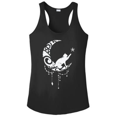 Crescent Moon Cat Star Mystical Celestial Women Girl Ladies PosiCharge Competitor Racerback Tank