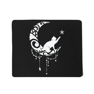 Crescent Moon Cat Star Mystical Celestial Women Girl Mousepad