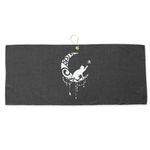 Crescent Moon Cat Star Mystical Celestial Women Girl Large Microfiber Waffle Golf Towel