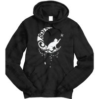 Crescent Moon Cat Star Mystical Celestial Women Girl Tie Dye Hoodie