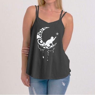 Crescent Moon Cat Star Mystical Celestial Women Girl Women's Strappy Tank