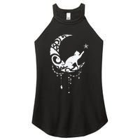 Crescent Moon Cat Star Mystical Celestial Women Girl Women's Perfect Tri Rocker Tank