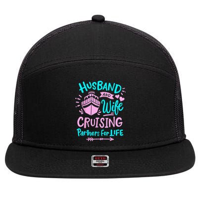 Cruise Married Couple Husband And Wife 7 Panel Mesh Trucker Snapback Hat