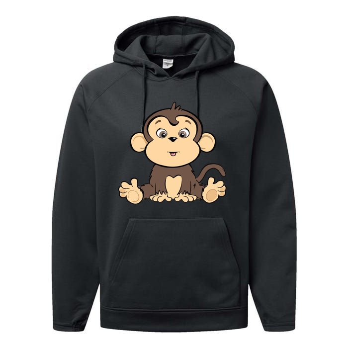 Cute Monkey Performance Fleece Hoodie