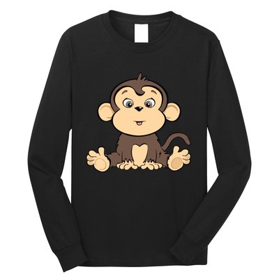 Cute Monkey Long Sleeve Shirt