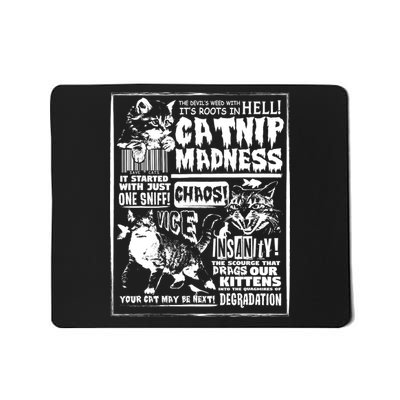 Catnip Madness Cute Kitten Cat Lover Gift For Cat Owners Mousepad