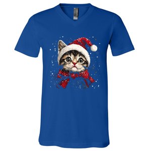 Christmas Meowy Christmas Meaningful Gift V-Neck T-Shirt